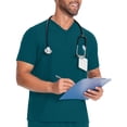 thumbnail image 5 of Men's Nursing Scrubs Quarter Zip Up V-Neck Scrub Tops with Chest Pocket Soft Stretch Medical Uniform Pullovers, 5 of 6