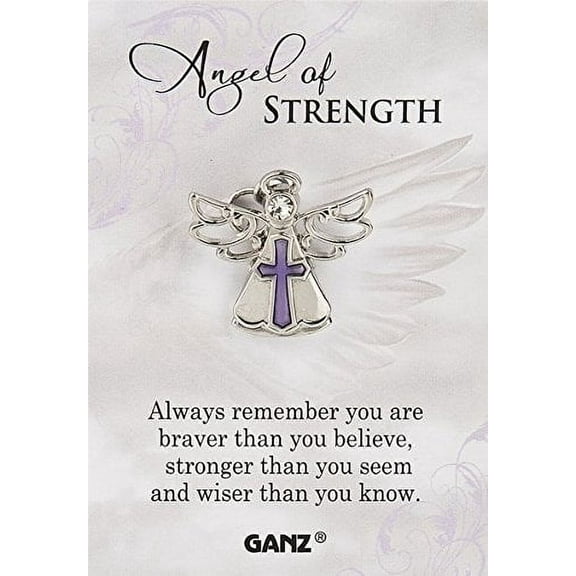Ganz Angel of Strength Button Pin, Silver