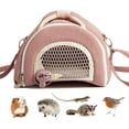 thumbnail image 2 of Guinea Pig Carrier, Small Animal Travel Bag, Breathable Outdoor Portable Pouch for Snake Chinchilla Hamster Bird Bunny Hedgehog Sugar Glider Gerbil (Pink B), 2 of 14