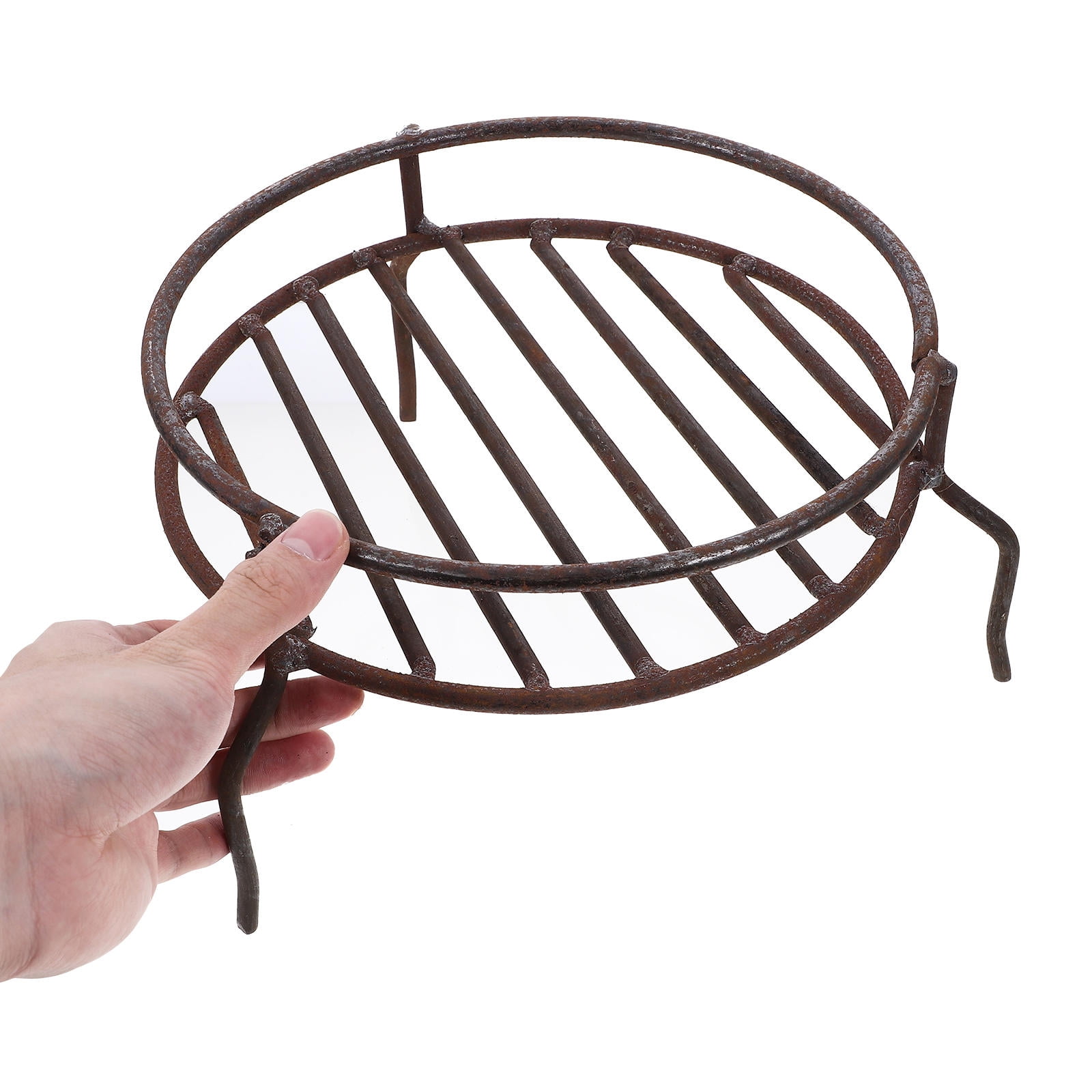 PTOOTP Heavy Duty Iron Pot Stand in Brown, Outdoor Cooking Wok Rack and Stove Support for Camping and Home Use