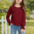 thumbnail image 2 of yocbz Shirts for Teens Girls Toddler Kids Girls Tees Long Sleeve Solid Color T-Shirt Fashion Casual Comfortable Spring Fall Tops Red,Size for 12-14 Years, 2 of 6