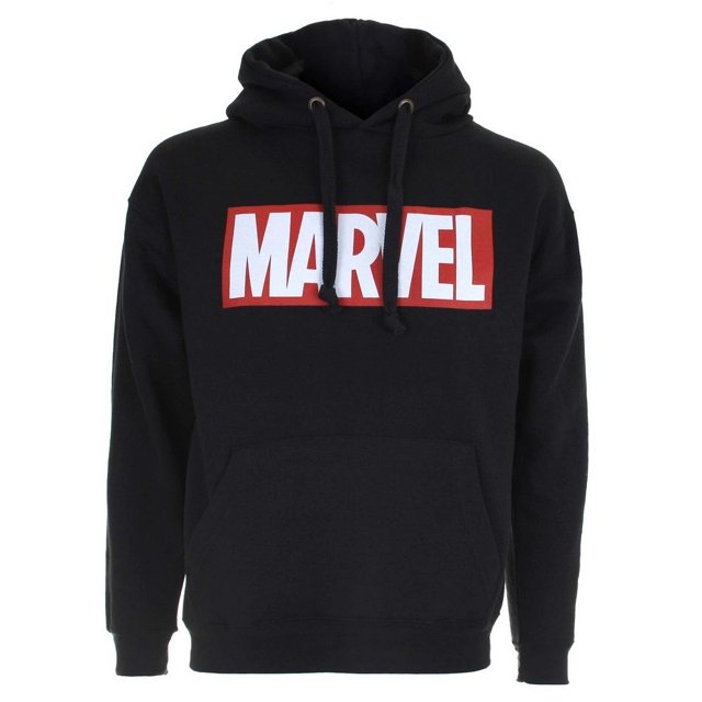 Marvel Comics - Sudadera Logotipo para Hombre (Negro, Rojo, Blanco)