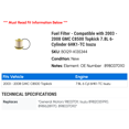 thumbnail image 2 of Fuel Filter - Compatible with 2003 - 2008 GMC C8500 Topkick 7.8L 6-Cylinder 6HK1-TC Isuzu 2004 2005 2006 2007, 2 of 2