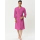 thumbnail image 3 of Albornoz tipo gofre Lars Amadeus para hombre color sólido ropa de dormir mangas 3/4 kimono bata de spa Rosa roja M, 3 of 6