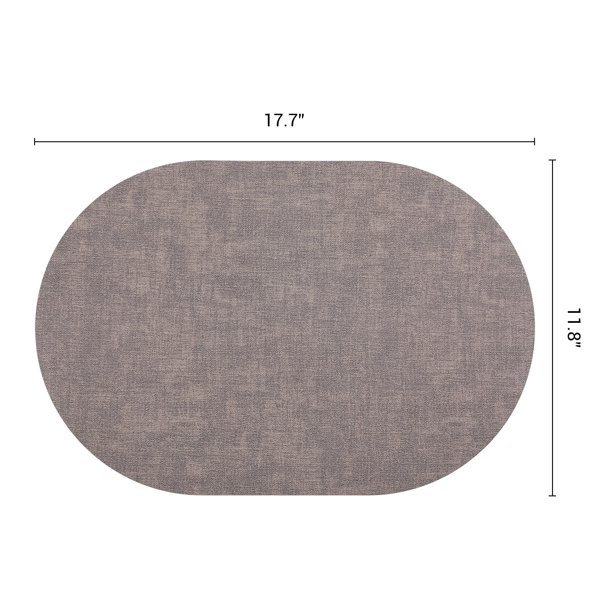 Unique Bargains 6pcs Oval Faux Leather Placemats Dark Brown 17.7"x11.8"
