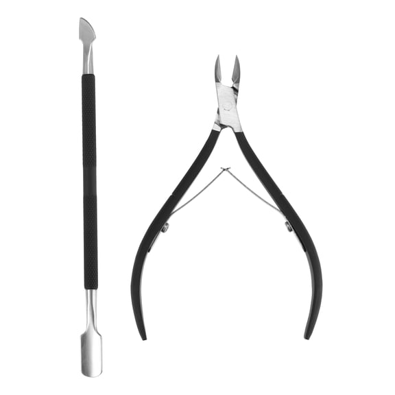 Unique Bargains 1 Set Easy Grip Toe Nail Clippers for Thick Nail Nipper Pedicure Tool Black Stainless Steel