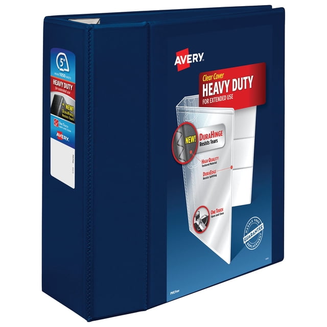 Binder Avery Heavy-Duty View, 3 anillas, 5 pulgadas, azul marino