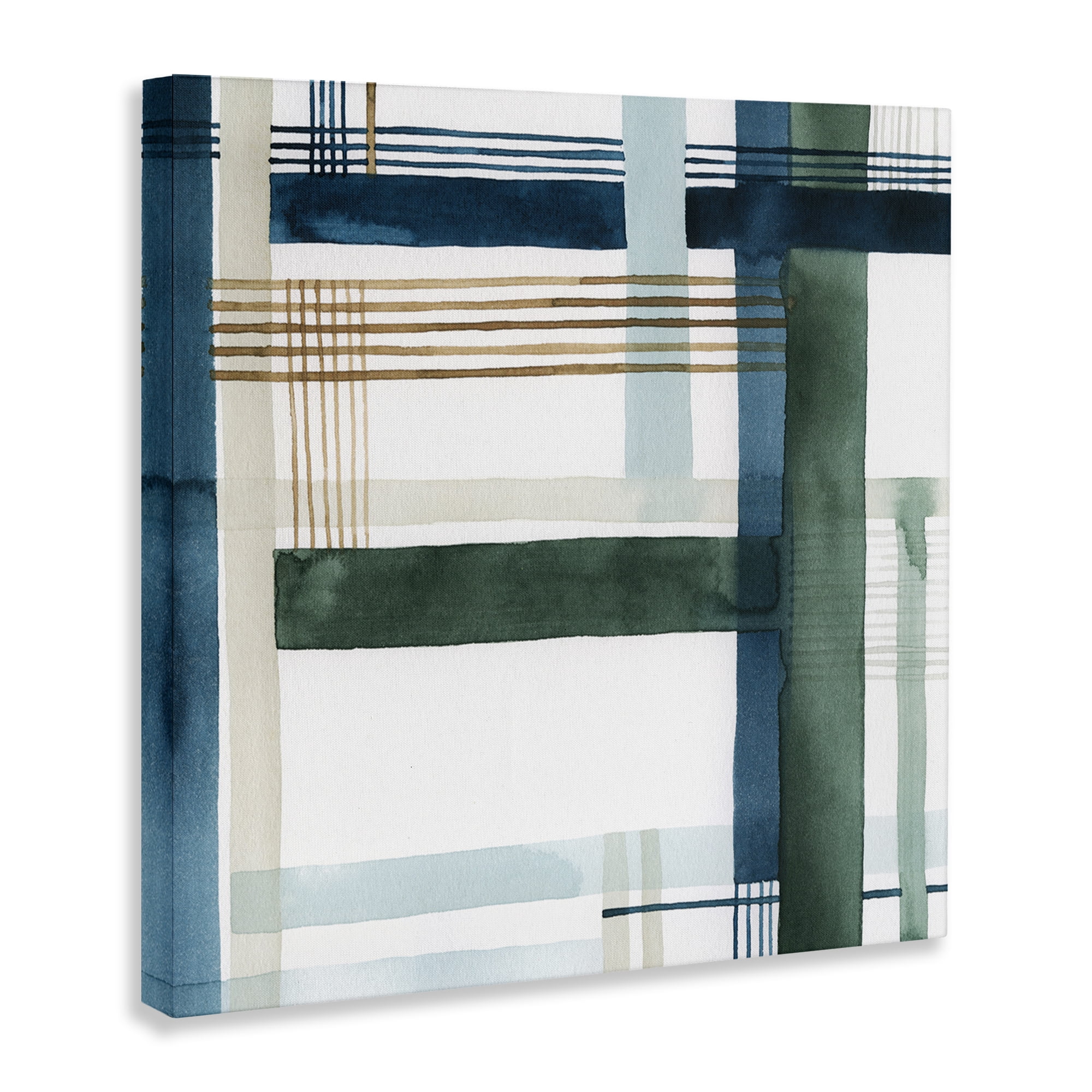 Stupell Industries Modern Woven Pattern Abstract Painting Gallery Wrapped Canvas Art Print Wall Art, 36 x 36