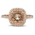 thumbnail image 2 of Luxurious 1.50 Carat Double Halo Morganite and Diamond Rose Gold Engagement Ring for Women, 2 of 3