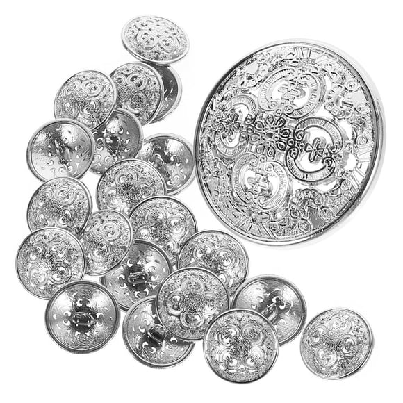 unbranded 30Ud Botones Decorativos Retro De Metal Plateado Para Abrigo Y Chaqueta Con Y Resistente