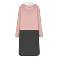 thumbnail image 5 of JTZGDY Long Hooded Coat for Women Fashion Polka Dot/Plaid/Striped/Tie Dye Printed Zip Up Long Sleeve Drawstring Hoodie Outwear Tops Knee Length Hoody Sweatshirt with Pockets E-Pink XXL, 5 of 7