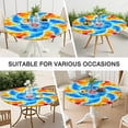 thumbnail image 7 of Colorful Rainbow Tie Dye Spiral Pattern Round Fitted Tablecloth with Elastic Edge,Dining Table Cover Waterproof,Outdoor Round Tablecloth for Camping,Dining,Indoor and Outdoor, 7 of 7