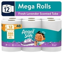 Angel Soft 2-Ply Toilet Paper, Fresh Lavender Scented Tube, 12 Mega Rolls