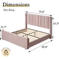 thumbnail image 6 of 4 EVER WINNER King Size Bed Frame, Velvet Upholstered Platform Bed Frame with Headboard, White King Bed Frame, White, 6 of 6