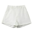 thumbnail image 3 of Womens Shorts Dressy Casual Elastic Waisted Tailored Work Shorts Dress Wide Leg White 4XL, 3 of 5