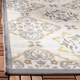 thumbnail image 5 of Safavieh Courtyard Louis Geometric Indoor/Outdoor Area Rug, Anthracite/Light Gray, 5'3" x 7'7", 5 of 11