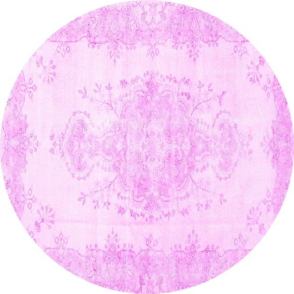 Ahgly Company Indoor Round Persian Pink Traditional Area Rugs, 5' Round