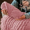 thumbnail image 5 of Lilixerw Bulky 6 Weight Crochet Knitting Chenille Yarn,Soft Polyester Yarn for Slippers Blankets Scarves,Beginner Friendly,200g Skein,Pink,7.87 Inches, 5 of 6