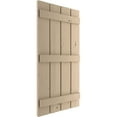 thumbnail image 4 of Ekena Millwork 23 1/2"W x 56"H Rustic Four Board Spaced Board-n-Batten Knotty Pine Faux Wood Shutters (Per Pair), Primed Tan, 4 of 11