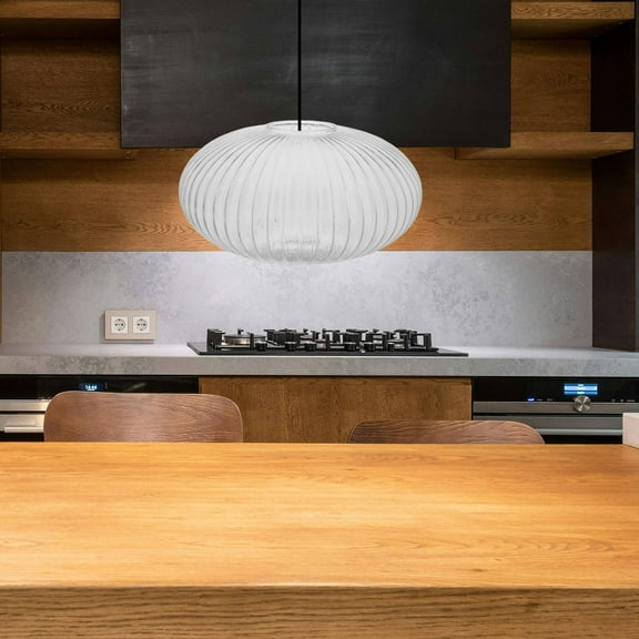 KONTONTY Glass Lamp Shades Round 1 Set Lampshade Replacement Light Cover Hanging Cage for Wall Sconce Post Fixture