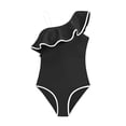 thumbnail image 3 of Shadoumai Girls One Piece Swimsuit Size 8-9 Cross Ruched Front Girls Swimwear Tankini Quick Drying Tropical Print Bathing Suit Tween Adjustable Straps Padded Swimwear with Cover Up Pants, 3 of 5
