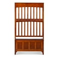 thumbnail image 4 of Linon Mission Free Standing Hall Tree with 4 Hooks and Split Seat Storage Bench, Walnut, 4 of 16