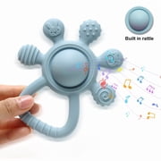 HippoBaby Silicone Gentle Rattle Easy Grip Soft Rudder Teether (Rudder - Green)