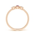 thumbnail image 2 of ANGARA Natural Classic Bezel-Set Ruby and Diamond Three Stone Ring in 14K Rose Gold for Women (Size-3mm) | July Birthstone, Birthday, Anniversary, Jewelry Gift for Women | Natural Ruby Ring, 2 of 8