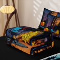 thumbnail image 5 of Manfei Camping Car Campfire Zipper Full Size Comforter Sets with Fitted Sheet and 2 Pillowcases,Jungle Adventure Zipper Bedding Set,Black Orange,Reversible, 5 of 7