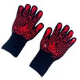 thumbnail image 4 of 1 par de guantes para barbacoa resistentes al calor, tamaño único, antideslizantes, transpirables, elásticos, con apertura de muñeca, guantes para cocinar a la parrilla, 4 of 8