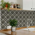 thumbnail image 2 of Mi Alma Peel & Stick Tiles - Black/Gray Vintage Floral Vinyl Backsplash 12x12, 2 of 10