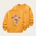 thumbnail image 2 of Likimi Children Girls Sweatshirt Floral Print Long Sleeve Crew Neck Shirts For Girls Autumn Winter Casual Tops Yellow Size 4-5 Years, 2 of 4