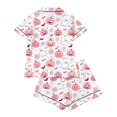 thumbnail image 6 of CHENge Women's Satin Silk Pajamas Short Sleeve Button Up Pjs Lounge Sets, 6 of 8