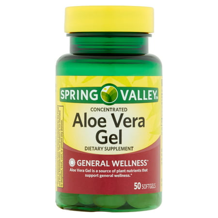 Spring valley aloe vera softgels, 25 mg, 50 ct