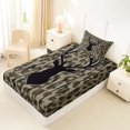 thumbnail image 4 of Castle Fairy Jungle Deer Twin Sheets 3pcs for Teens,Abstract Vintage Leoopard Print Bedding,Beige Black,1 Fitted Sheet, 1 Flat Sheet and 1 Pillowcase, 4 of 6