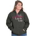 thumbnail image 3 of Mom Loves You Mothers Day Heart Zip Hoodie Sweatshirt Women Brisco Brands 2X, 3 of 4