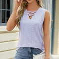 thumbnail image 2 of Timegard Tank Tops for Women Eyelet V-Neck Sleeveless Shirts Dressy Casual Tunic Top to Wear with Leggings, 2 of 6