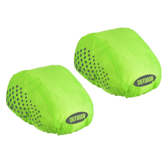 Uxcell Waterproof Helmet Cover Bike Helmet Protector Ride Gear with Reflective Strip Green 2 Pack