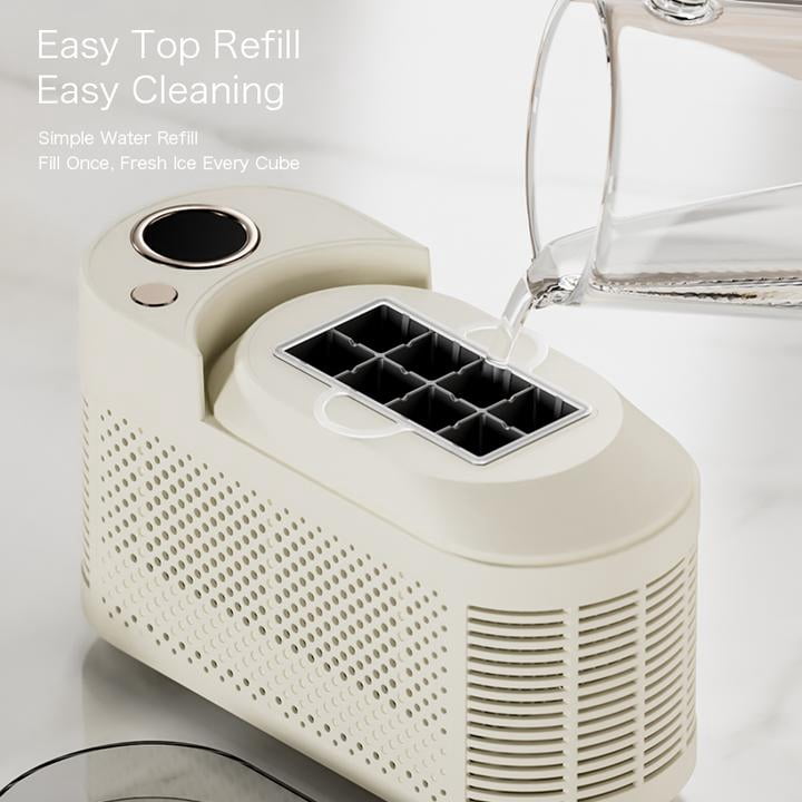 Countertop Portable Small Mini Ice Makers - 8 Ice Cubes Ready in 15 Mins, DIY Ice Making & Easy Ice Release, Suitable for Home, Kitchen, RV & Camping(White)