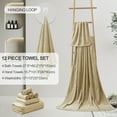 thumbnail image 7 of 12 Piece Family Towels Set for Bathroom, Quick Drying, High Absorbent Ultra Soft Towel Sheet, Includes 4 Bath Towels, 4 Hand Towels, & 4 Washcloths (Dark Camel), 7 of 7