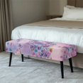 thumbnail image 2 of CHAQLIN Purple Floral Set Polyester Spandex Bench Slipcover with Dustproof, Easy Clean Wear Resistant Dining Bench Slipcover for Bedroom, 2 of 9