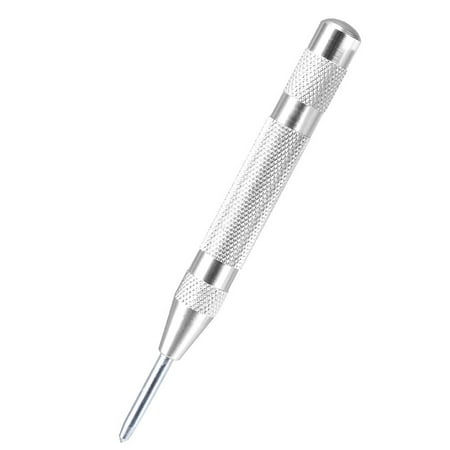 

Center Punch Marker Automatic Spring Loaded Marking Tool Steel Hand Starting Tool Silver without Cap