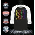 thumbnail image 2 of Shop4Ever Men's I Can't Even Think Straight Gay Pride Raglan Baseball Shirt XX-Large Black/White, 2 of 4