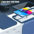 thumbnail image 4 of MoKo Case for iPad 11-inch (A16) 11th Generation Case 2025/ iPad 10th Generation Case with Pencil Holder 2022 10.9", Built-in Screen Protector Clear Back, Multi Angle Viewing Stand, Navy Blue, 4 of 9