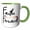 Green/White, variant on 3drose, Faith Forward with an Image of a Watercolor Heart Arrow, 11oz Two-tone Yellow Mug