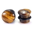 thumbnail image 3 of Organic Tiger's Eye Stone O-Ring Gauges/Plugs/Tunnels 13/16" (20mm) 2 Piece (1 Pair) (A/29), 3 of 3