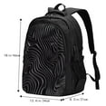 thumbnail image 4 of Hirioo Abstract Black And White Waves for Travel Laptop Backpack with USB Charging Port for Men and Women, 4 of 7