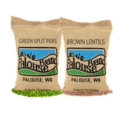 Non-GMO | Green Split Peas | Brown Lentils | 10 lbs | Palouse Brand | USA Grown