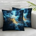 thumbnail image 3 of Acheng Short Plush Pillowcase 1 Piece Gold and Blue Abstract Art White, 3 of 5