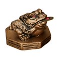 thumbnail image 2 of Estatua de rana de la riqueza, escultura tradicional china de resina Feng Shui, regalo de negocios marrón, 2 of 9